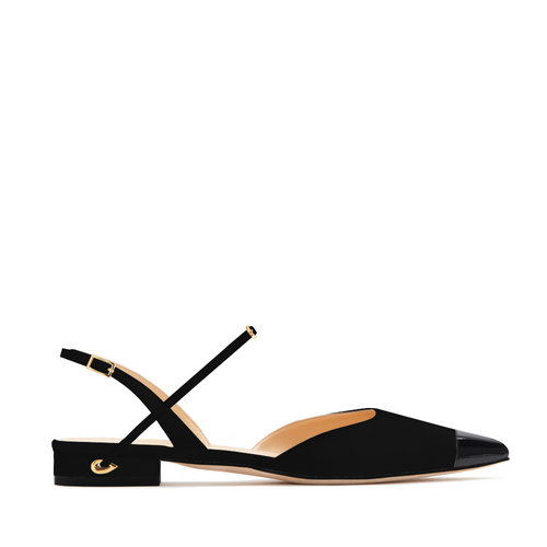 Vittorio Flat Black Patent Toe Cap Bespoke