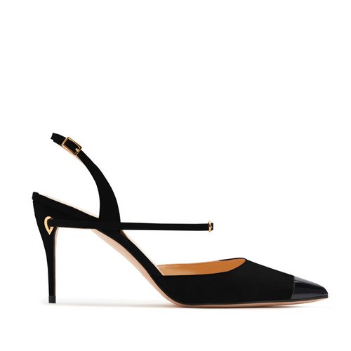 Vittorio 85 Black Patent Toe Cap Bespoke