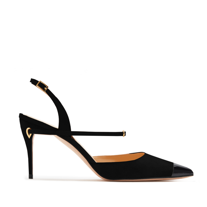 Vittorio 85 Black Patent Toe Cap Bespoke